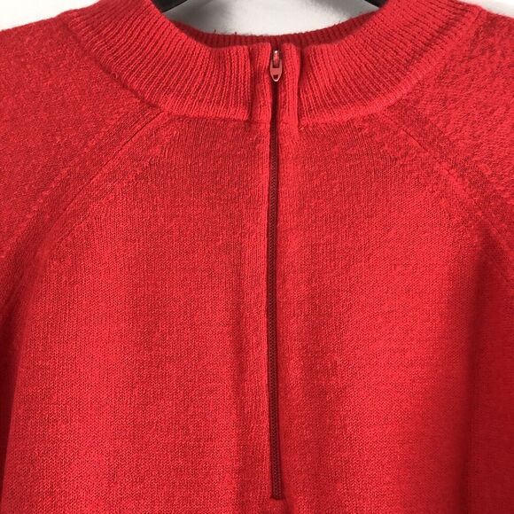 Designers Originals Womens‎ Size Large 40 Sweater Cherry Red Mock Neck 1/4 Zip - Picture 11 of 14